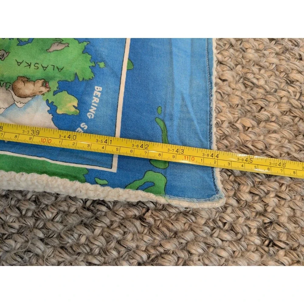 Handmade USA United States of America Fabric Map Baby Blanket Play Mat 44x33‎